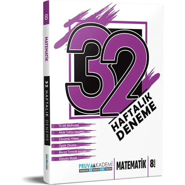 Pruva Akademi 8. Sınıf 32 Haftalık Matematik Deneme
