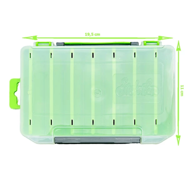 Fishika Lure Box 10cm Yeşil Çift Taraflı Balıkçı Kutusu - Resim 3