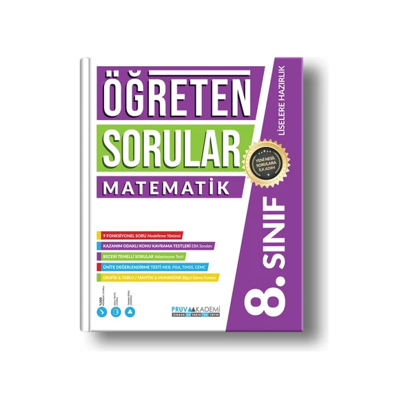 Pruva Akademi 8. Sınıf Öğreten Sorular LGS Matematik Soru Bankası