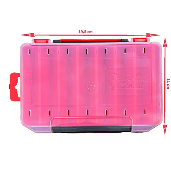Fishika Lure Box 10cm Kırmızı Çift Taraflı Balıkçı Kutusu - Resim 3