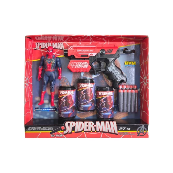 Prestij Oyuncak Prestij Bvm Oyuncak Hedefli Soft Mermili Spiderman Figürlü Dart Atan FAB.9520 - 5