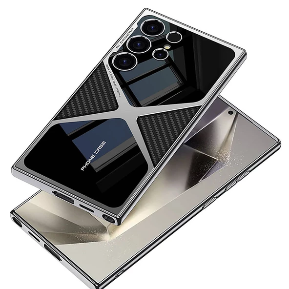 Galaxy S24 Ultra Kılıf Ultra İnce Kamera Korumalı PC + Deri Arka Yüzey  X-Pro Kapak - 8
