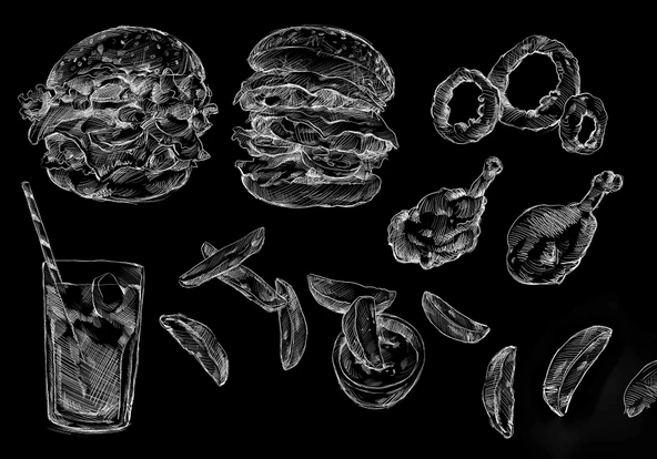 Fast-Food Konulu Duvar Kağıdı Baskı - Resim 5