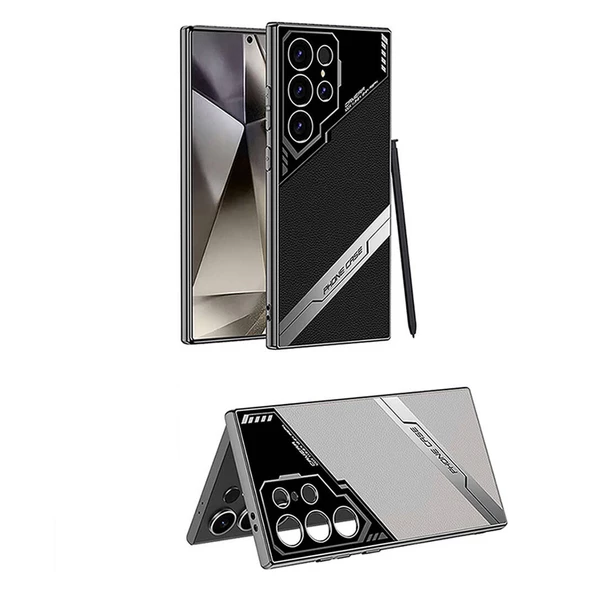 Galaxy S24 Ultra Kılıf Kamera Korumalı Suni Deri Tasarım  Yeni Seri Procase Kapak - 9