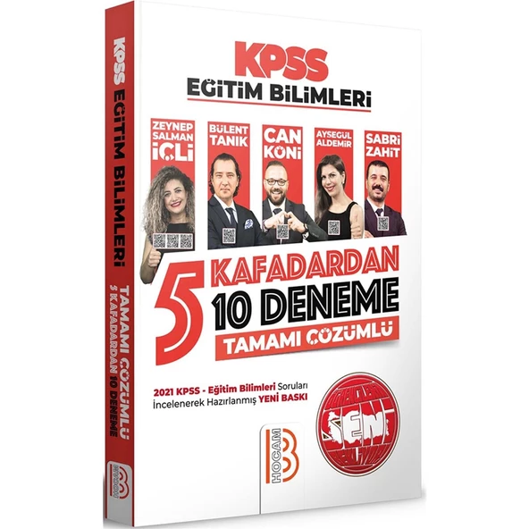 Benim Hocam Yayınları  2022 KPSS Eğitim Bilimleri 5 Kafadardan 10 Deneme Tamamı Çözümlü