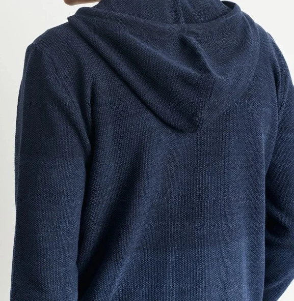 AC&Co / Altınyıldız Classics Erkek Indigo-lacivert Standart Fit Normal Kesim Kapüşonlu Desenli Triko Hırka - 2