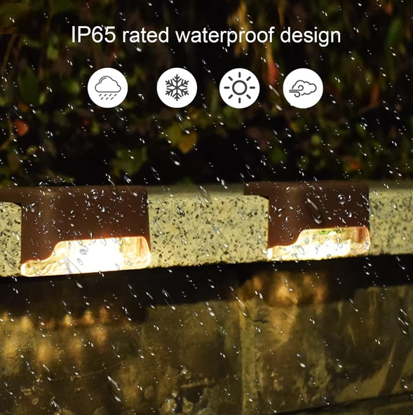 QASUL 4lü Set Güneş Enerjili Led Su Geçirmez Modern Solar Panel Işık Seti Dış Mekan Dekorasyonu - 6