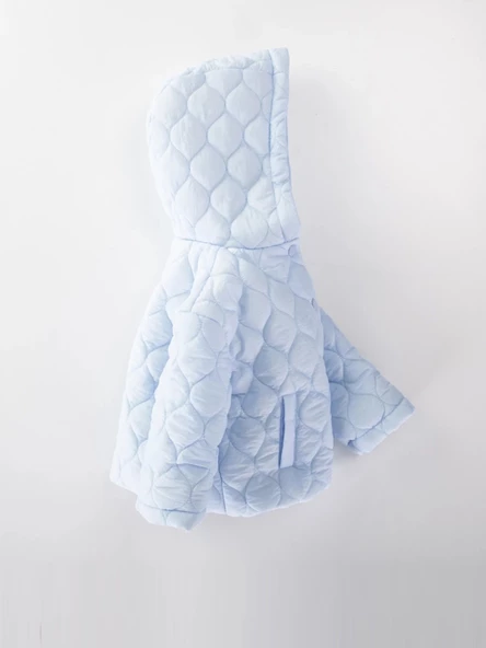 Havalı Kapitone Detaylı Düğmeli Cepli İçi Kürklü Kapüşonlu Kışlık İçi Peluş Kız Bebek Mont Şişme - 12