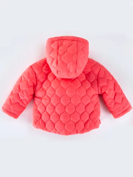 Havalı Kapitone Detaylı Düğmeli Cepli İçi Kürklü Kapüşonlu Kışlık İçi Peluş Kız Bebek Mont Şişme - 10