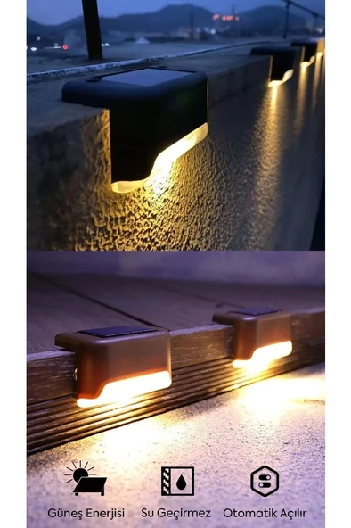 QASUL 4lü Set Güneş Enerjili Led Su Geçirmez Modern Solar Panel Işık Seti Dış Mekan Dekorasyonu - 2