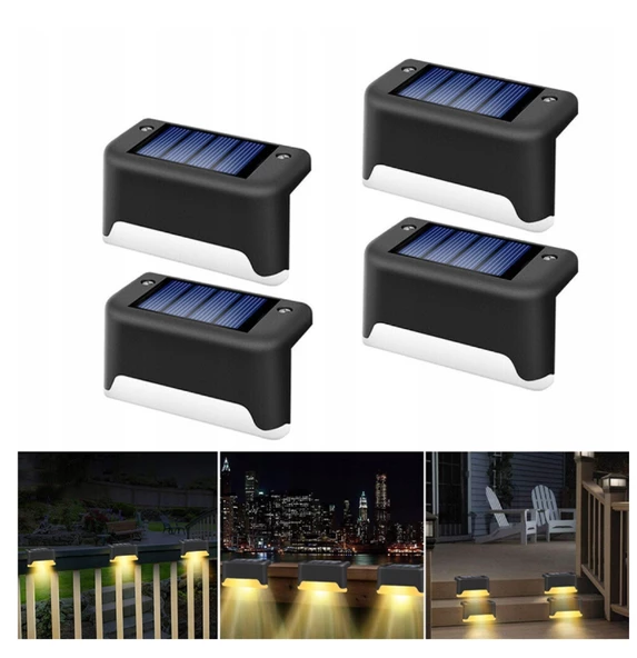 QASUL Su Geçirmez  Solar Lamba Gün Işığı, Güneş Enerjili Bahçe Yolu Led Aydınlatma  4 ADET - 4