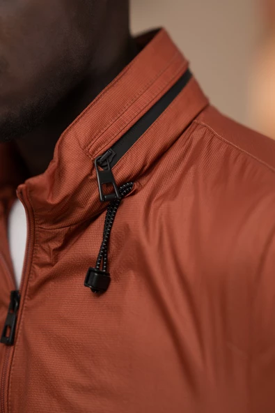 Slimfit Beli Lastikli Gizli Kapşonlu Dik Yaka Fermuarlı Baharlık Mont - 6