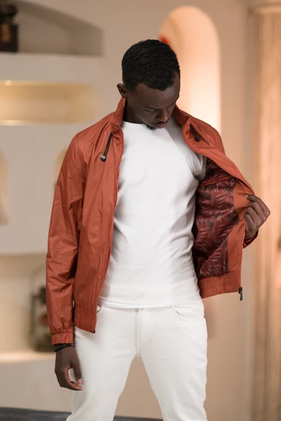 Slimfit Beli Lastikli Gizli Kapşonlu Dik Yaka Fermuarlı Baharlık Mont - 4