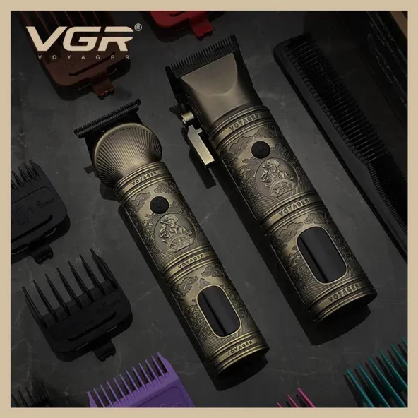 Vgr V-670 Metal saç kesim makinesi  profesyonel saç sakal berber seti - 2