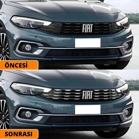 Fiat Egea HB Krom Ön Panjur 8 Prç 2020 Üzeri - 5