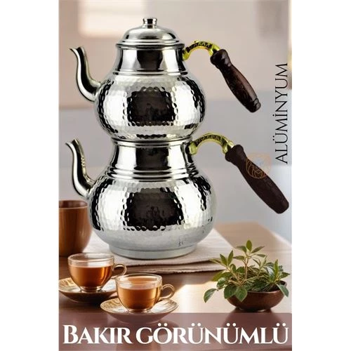 ModaCar Çaydanlık Seti Bakır Görünümlü Alüminyum 750+1600 ML