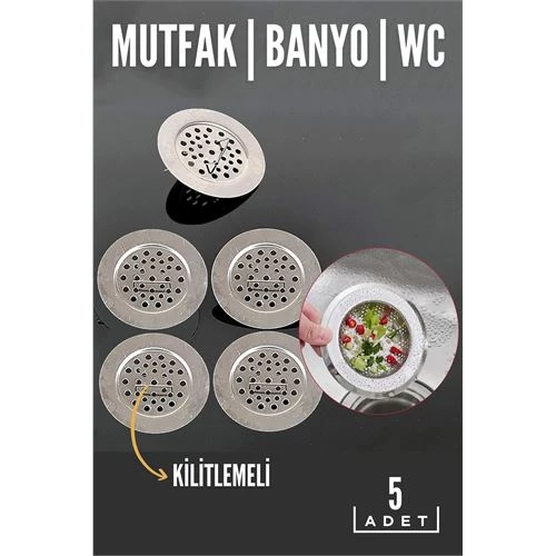 ModaCar Kilitli Lavabo Süzgeci Figgini Design 5 ADET