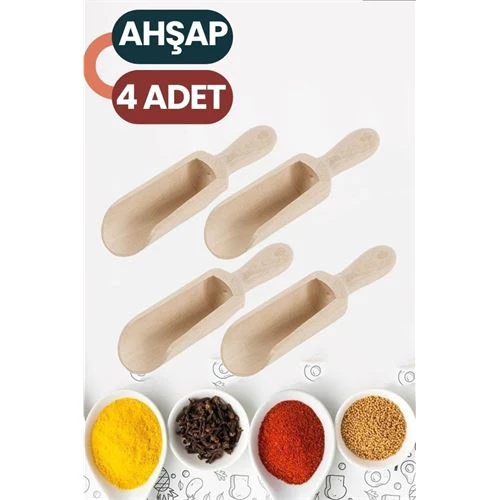 ModaCar Baharat Kaşığı 8 cm Mini Doğal Ahşap El Yapımı