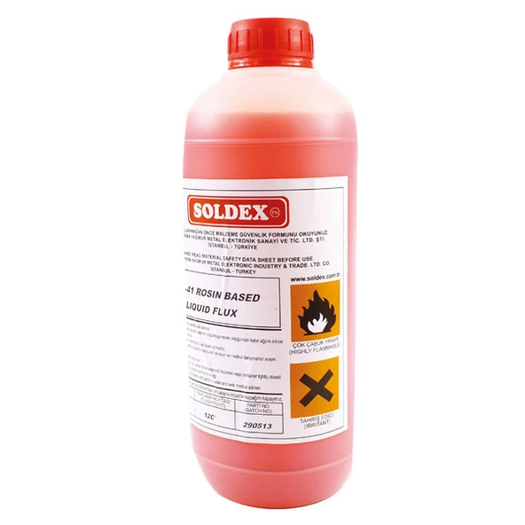 FLUX SOLDEX ASR-41 (KIRMIZI RENK) 1LT  KÖPÜREBİLİR SIVI FLUX (4593)