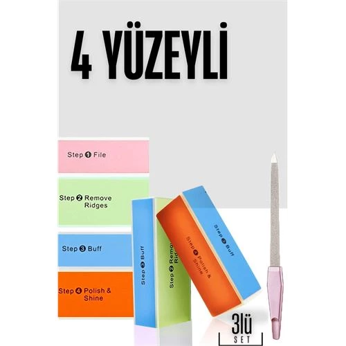 ModaCar 4 Yüzeyli Törpü ve Parlatma Blok Sünger 3 lü Set