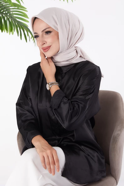 Düz Orta Kadın Bej Piliseli Eşarp - 26147