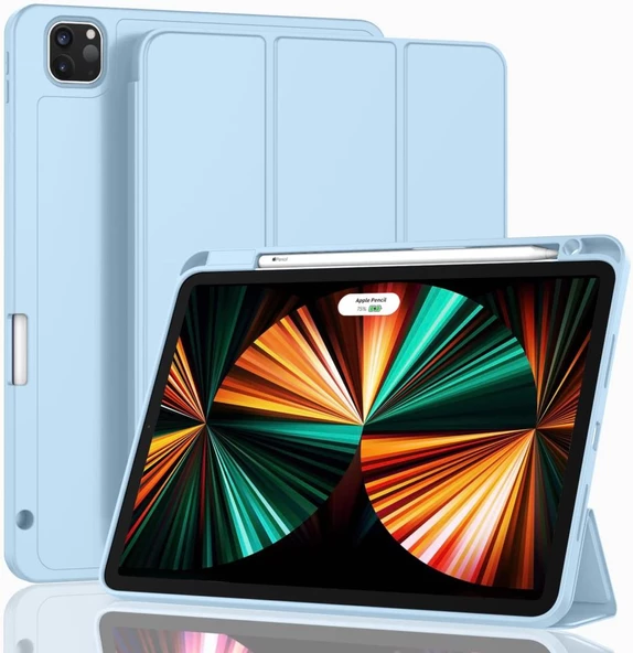 Apple iPad Pro 11inç M4 2024 Kılıf Pen Charge Kalem Bölmeli A2836 A2837 A3006 - 3