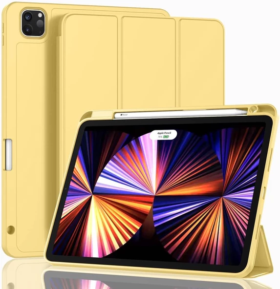 Apple iPad Pro 11inç M4 2024 Kılıf Pen Charge Kalem Bölmeli A2836 A2837 A3006 - 11