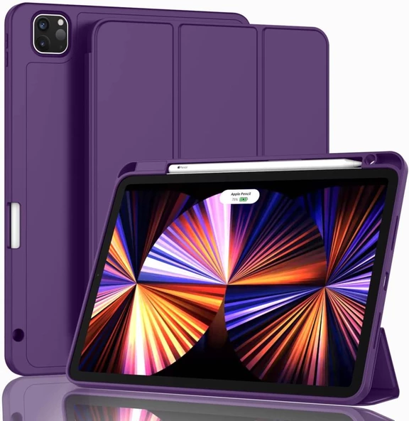 Apple iPad Pro 11inç M4 2024 Kılıf Pen Charge Kalem Bölmeli A2836 A2837 A3006 - 12