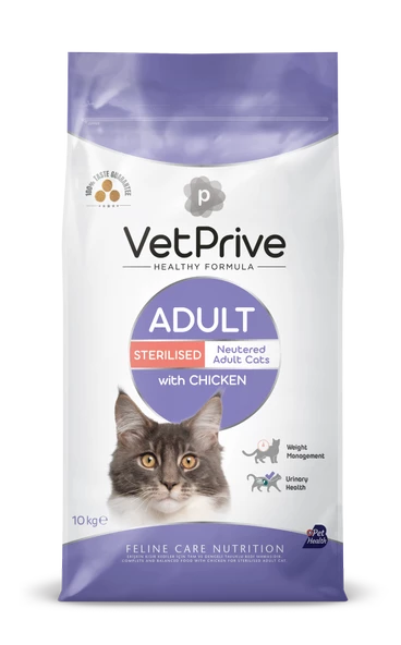 Vet Prive Sterilsed Chicken Kısırlaştırılmış Tavuklu Kedi Maması 10 Kg