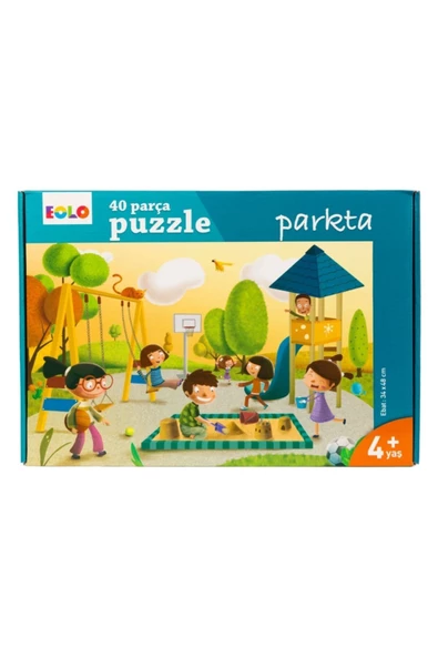 Eolo Parkta Eğitici Eğlenceli 40 Parça Puzzle