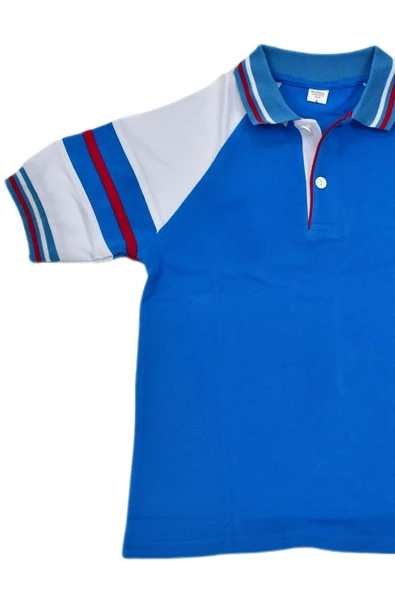 Kolej Polo Yaka Tişört Turkuaz Mavi ANDM-09 - 4