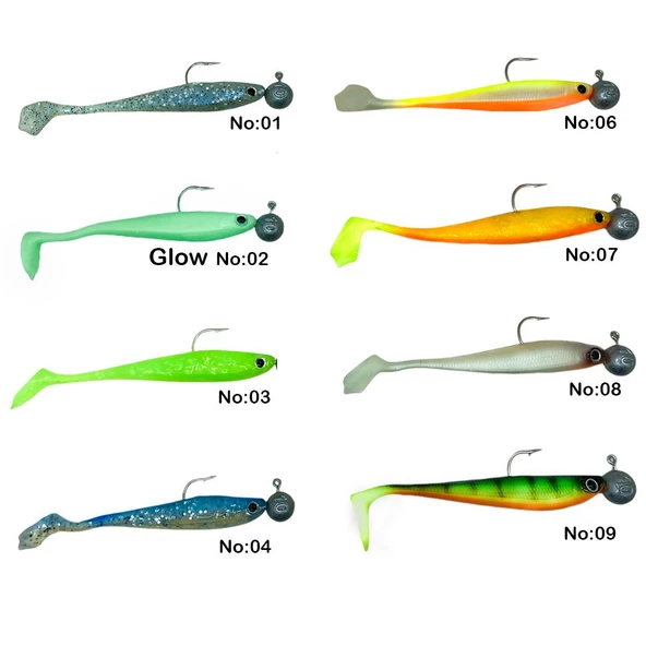 Captain Dagi Duck Shad 9cm +Jig head 17gr  Modifiyeli Hazır Silikon Yapay Yem