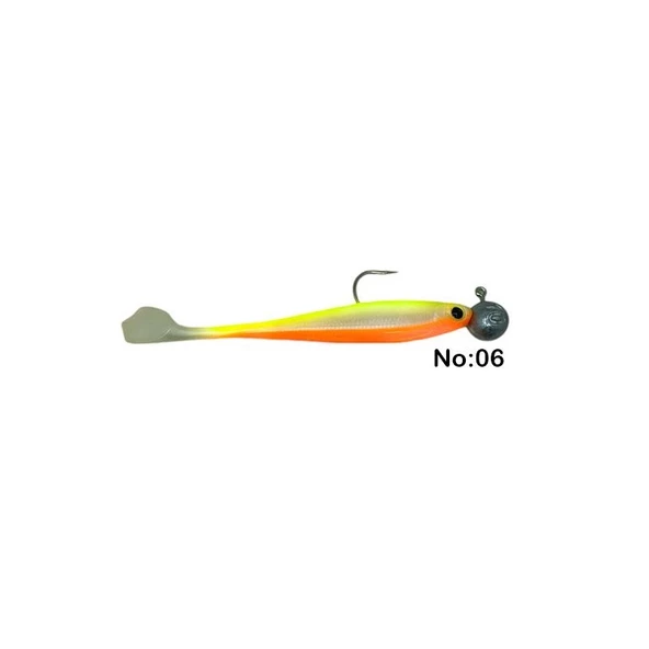 Captain Dagi Duck Shad 9cm +Jig head 17gr  Modifiyeli Hazır Silikon Yapay Yem - 6