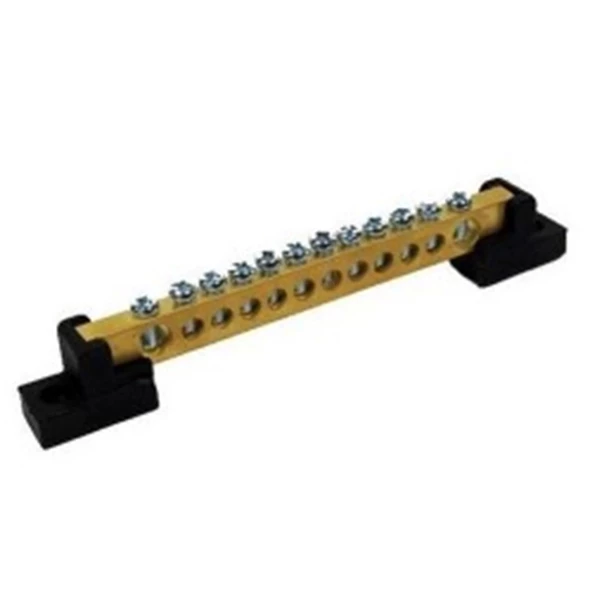 MUTLUSAN 8+2 10lu Ayaklı Pano Topraklama Ve Nötür Klemensi 80A (6.5X9mm 10 Delikli)