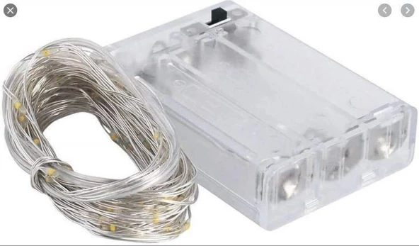 SÜSLEME LEDİ 3 MT BEYAZ PİLLİ PERİ LED 3 AD AA