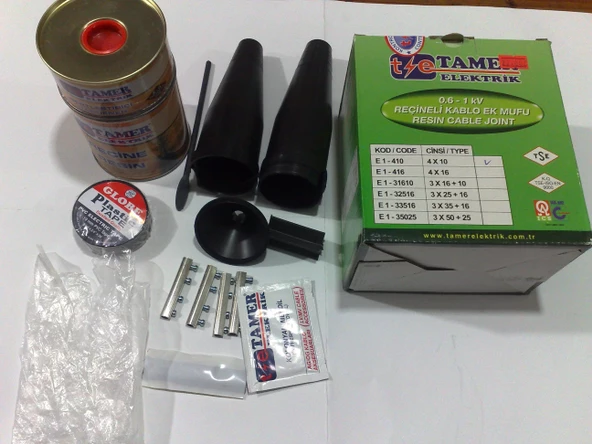 TAMER 4x2.5 - 4x6 Kablo İçin Reçineli Ek Muf 1Kw (Reçineli Yer Altı Kablo Eki)