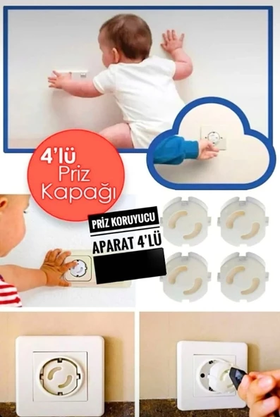 ENDER ÇOCUK KORUMA PRİZ KAPAĞI ÇEVİRMELİ 4 LÜ - 2