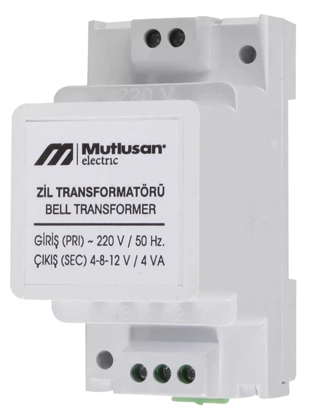 MUTLUSAN 4-8-12 12V/ 4V A AC ZİL TRAFOSU