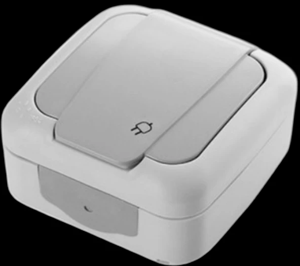 VİKO Palmiye Nemliyer Kapaklı Topraklı Priz IP54