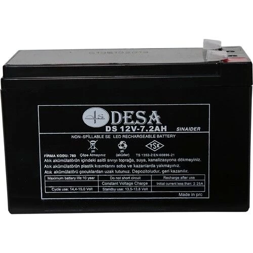 12v 7A Kuru Bakımsız Akü Genel Amaçlı (Alarm Aküsü) Vs. - 4