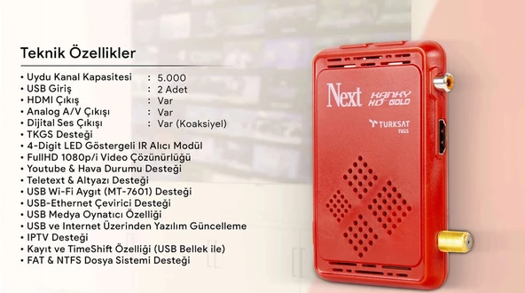NEXT Kanky Mini Full HD Uydu Cihazı Akıllı Kumanda - 3