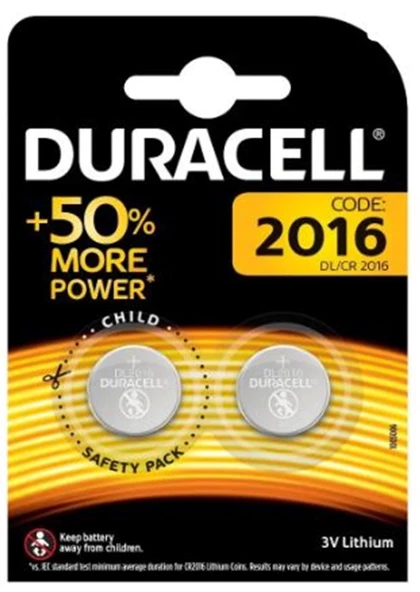DURACELL CR-2016 3V Araç Kumandası Pili (1 Adet Fiyatıdır) - 2