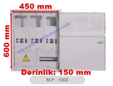 MERT 1003 Sıva Altı 3 Monofaze Sayaçlı Sac Pano S. A. - 2