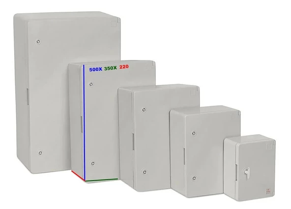 TONGÜN 500x350x220mm Taban Saclı ABS Plastik Pano (Boş) - 2