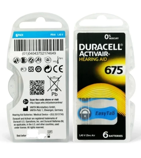 DURACELL KULAKLIK PİLİ 675 1,45V 6LI PAKET