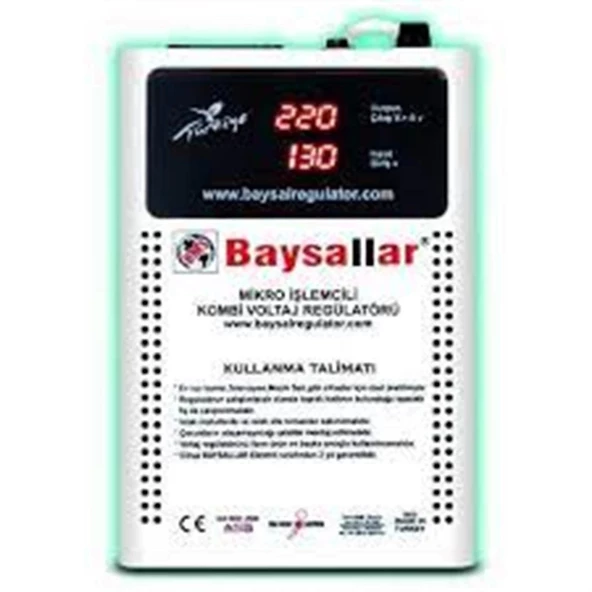 BAYSALLAR Mikro İşlemcili 0,5 kW Kombi Voltaj Regülatörü 500 Watt