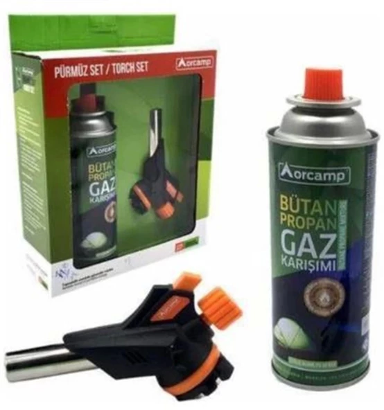 ORCAMP Çakmaklı Pürmüz Seti Kartuş Tüp + Çakmak Başlık 227gr (cx500+227) - 2