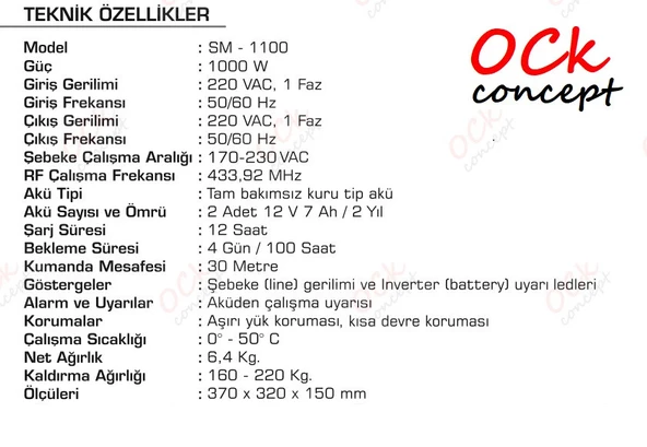 Cuppon Sm- 1100 Kepenk Güç Kaynağı Ups ve 2 Adet Kumanda Hediyeli (Tek Çıkışlıdır ) - 3
