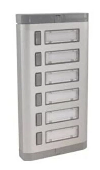 ENDER Işıksız 6lı Etiketli Alüminyum Zil Paneli 6 Butonlu