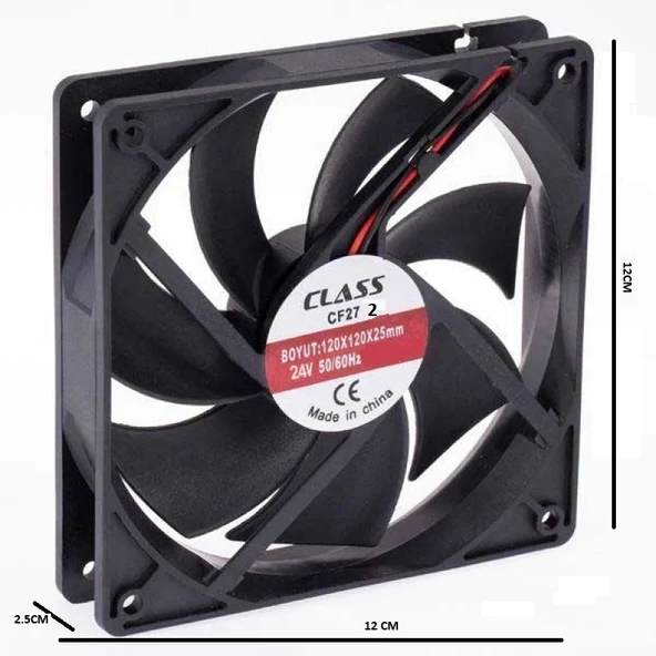 CLASS 120x120x38 Dc 24v Plastik Pano Soğutma Fanı 24 Volt - 2